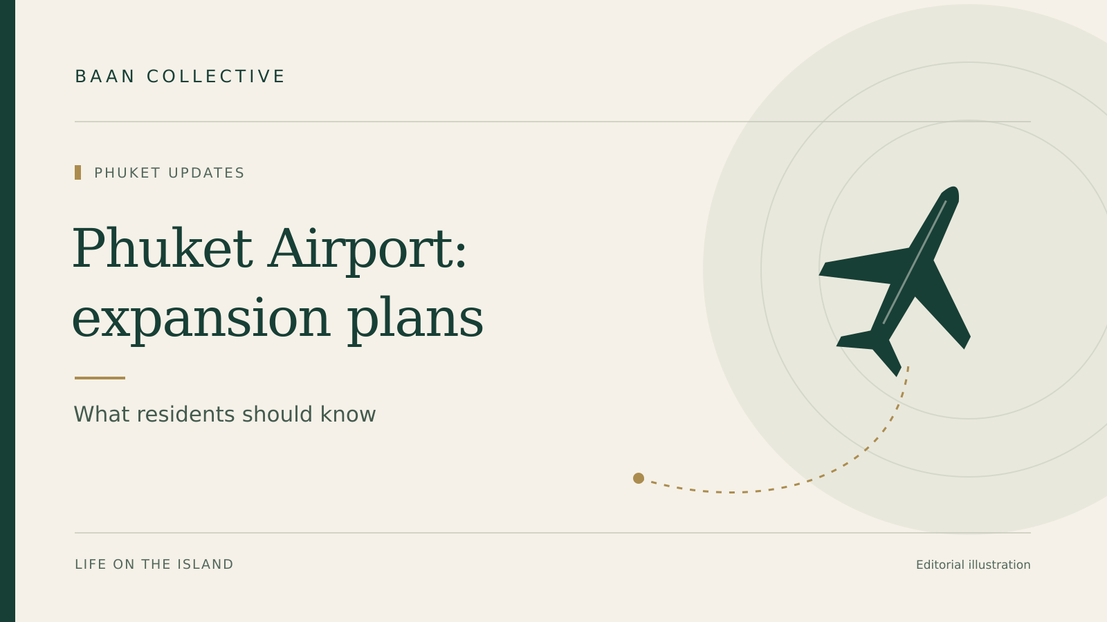 Phuket Airport expansion plans: an original Baan Collective editorial illustration